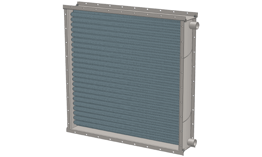 3 d модель воздухонагревателя. Площадь поверхности теплопередачи 52.1 м2