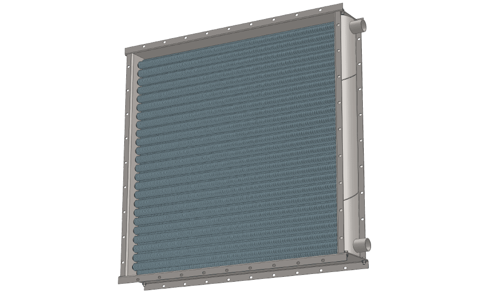 3 d модель воздухонагревателя. Площадь поверхности теплопередачи 56.5 м2