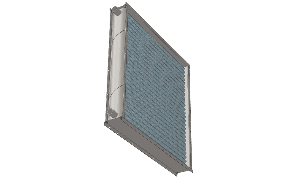 Чертеж водяного воздухонагревателя. Вес 160 кг