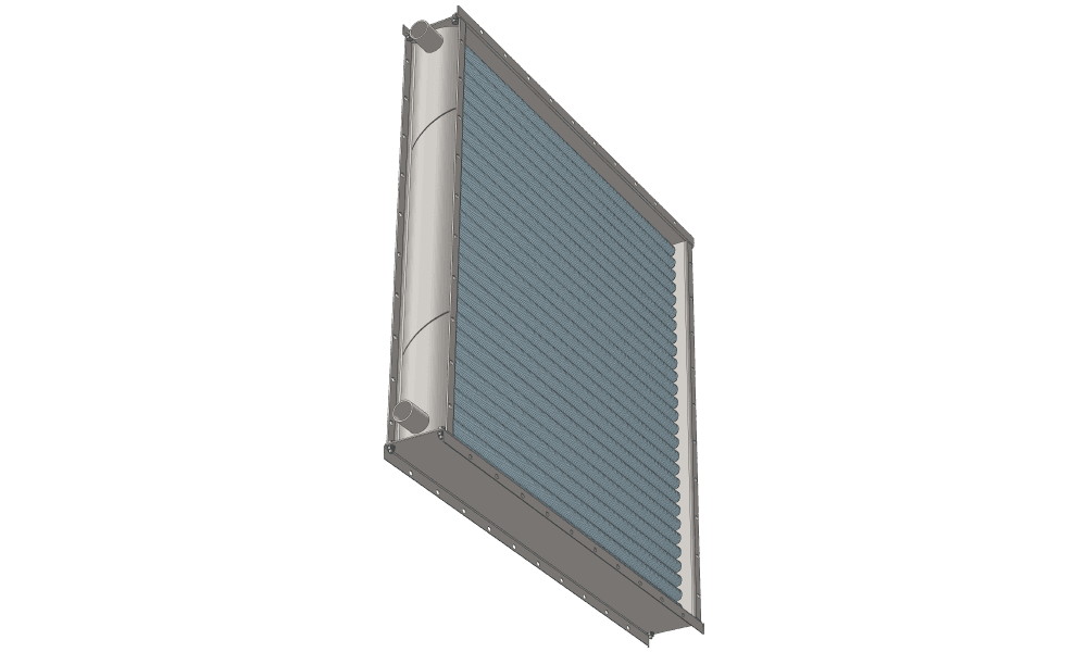 Чертеж водяного воздухонагревателя. Вес 182 кг