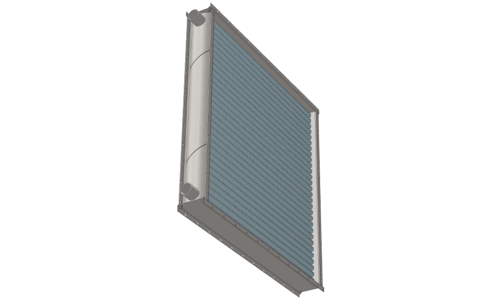 Чертеж водяного воздухонагревателя. Вес 195 кг