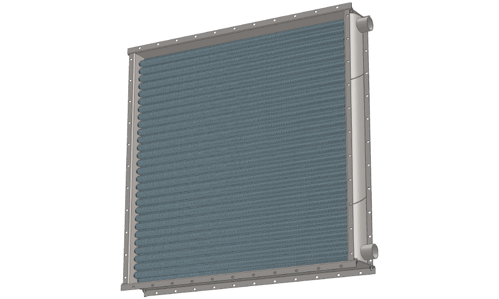 3 d модель воздухонагревателя. Площадь поверхности теплопередачи 76.2 м2