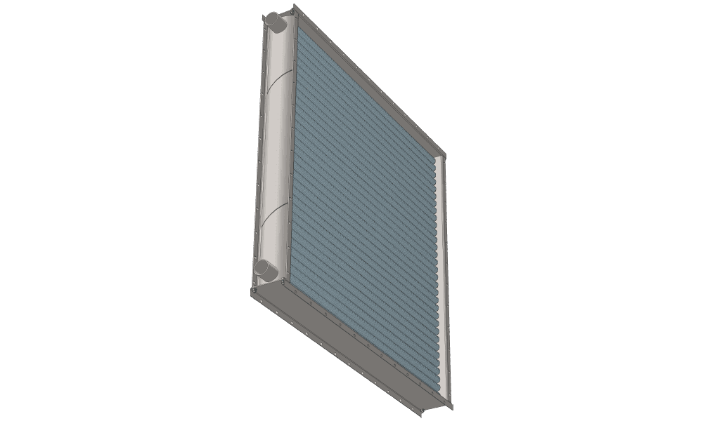 Чертеж водяного воздухонагревателя. Вес 233 кг