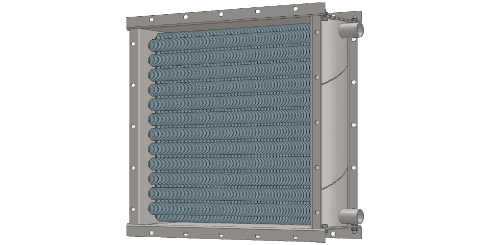 3 d модель воздухонагревателя. Площадь поверхности теплопередачи 15.0 м2