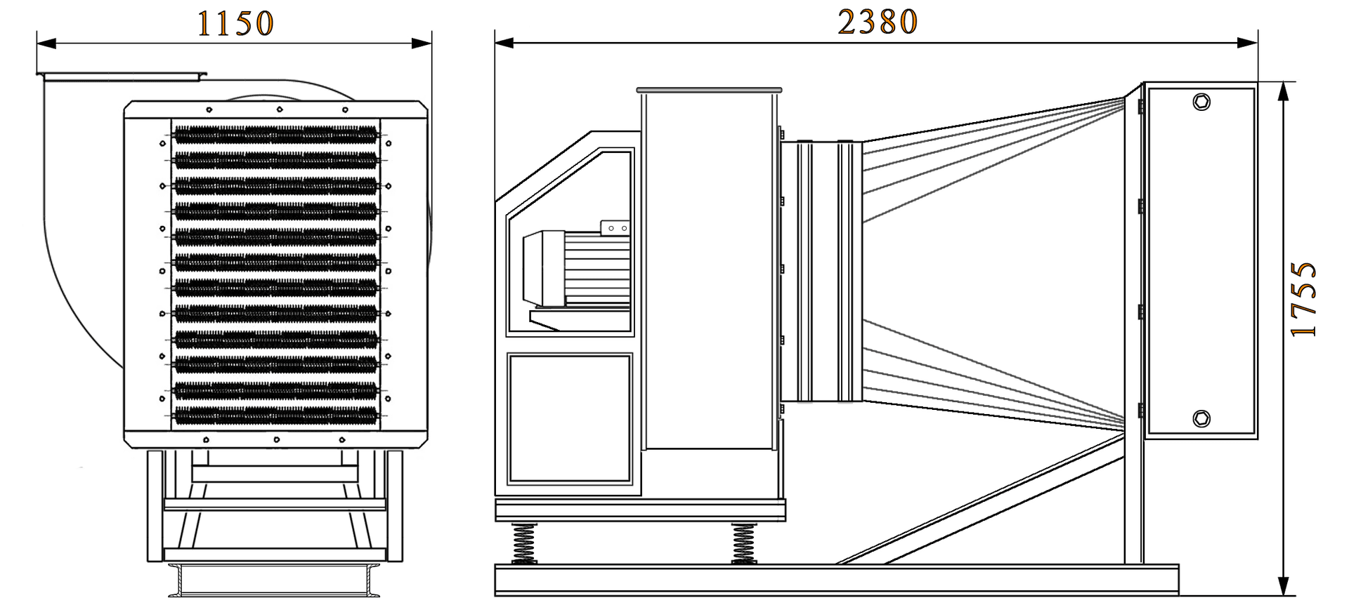 СФОЦ-250 габаритные размеры Электрокалориферная установка СФОЦ-250 габаритные размеры