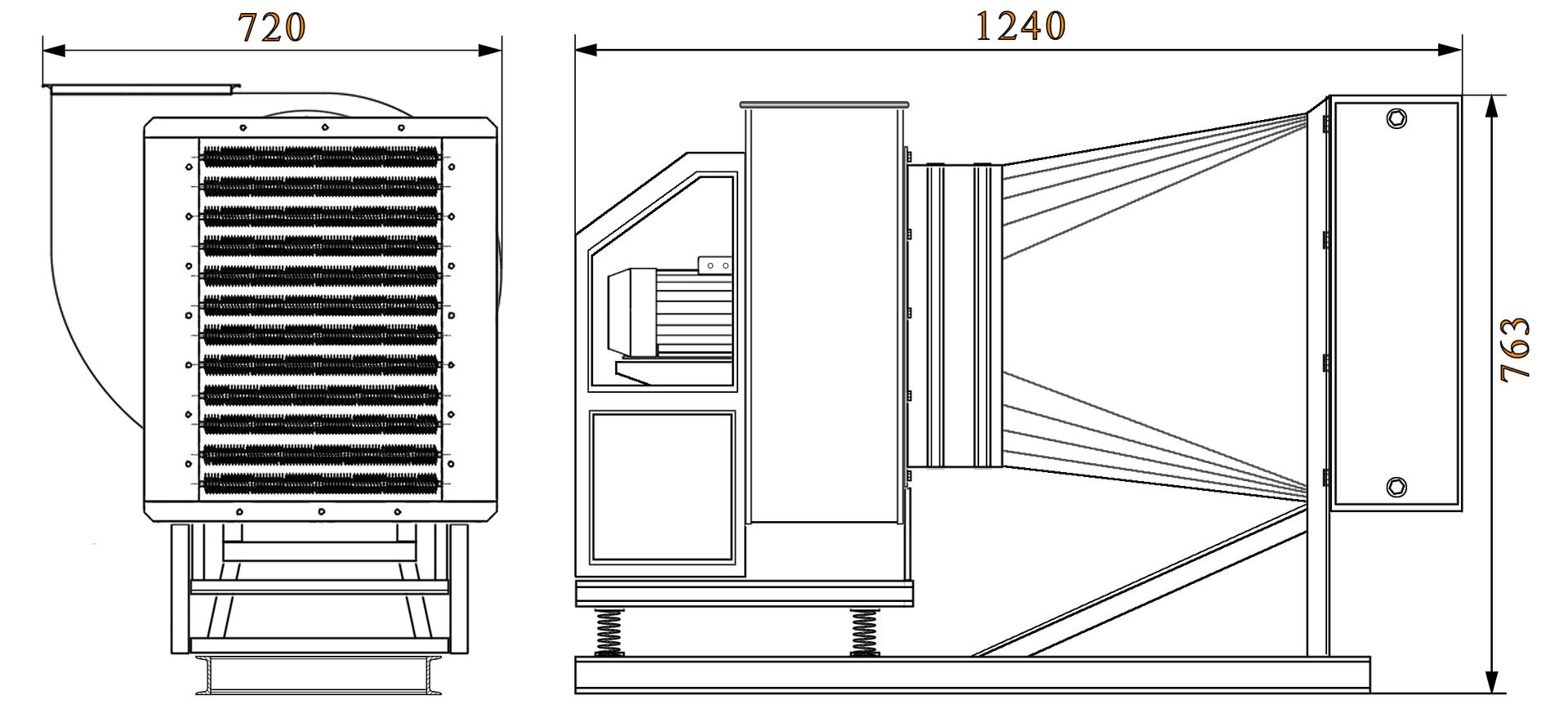 СФОЦ-25 габаритные размеры Электрокалориферная установка СФОЦ-25 габаритные размеры