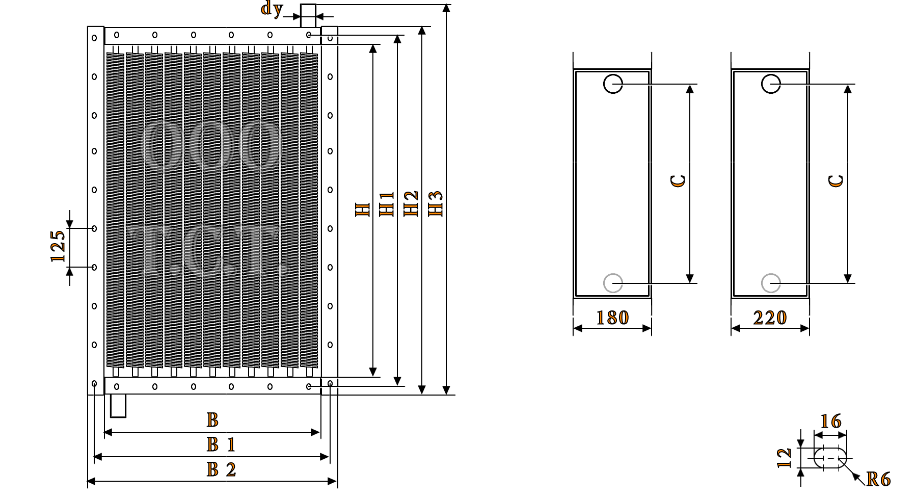 Габаритные размеры паровых калориферов КП Габаритные размеры воздухонагревателей ВНП 113