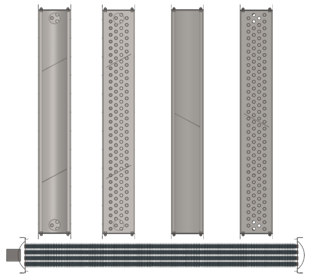 Калорифер водяной ТВВ 412 Калорифер ТВВ 412 чертеж